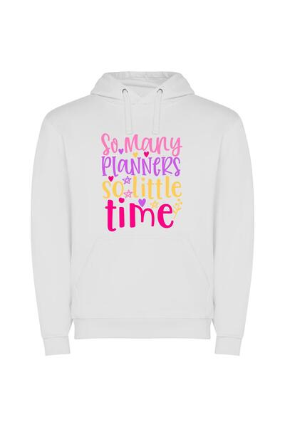 iLovePrints Planner Bliss: Cute Sticker Mania! Φούτερ με κουκούλα σε χρώμα Λευκό