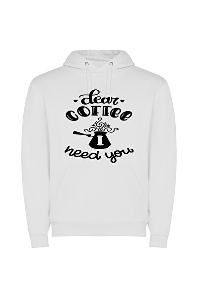 iLovePrints Enchanting Coffee Elixir Φούτερ με κουκούλα σε χρώμα Λευκό