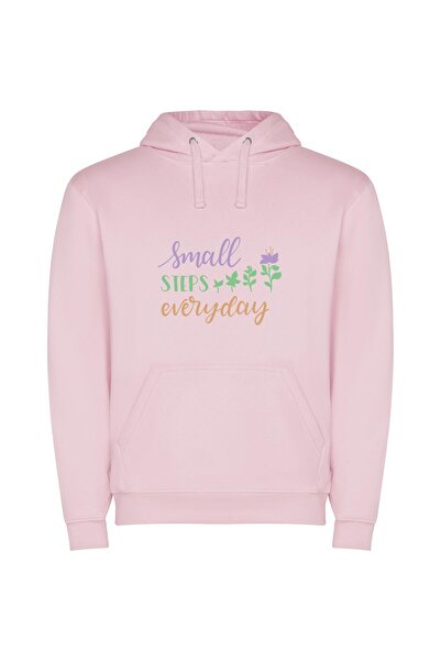 iLovePrints Delicate Daily Progress Φούτερ με κουκούλα σε χρώμα Ροζ