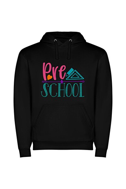 iLovePrints School Love Arrow Φούτερ με κουκούλα σε χρώμα Μαύρο