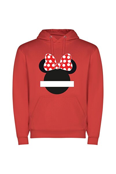 iLovePrints Enchanting Bow-Topped Mouse Φούτερ με κουκούλα σε χρώμα Κόκκινο
