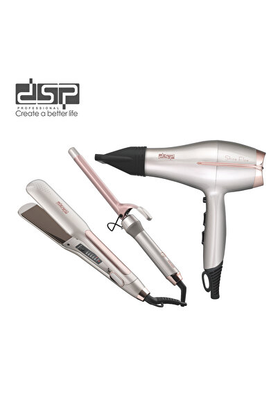 DSP Professional 3-in-1 Hair Styling Kit - 1600 W Turbo Dryer, Ceramic Curler...