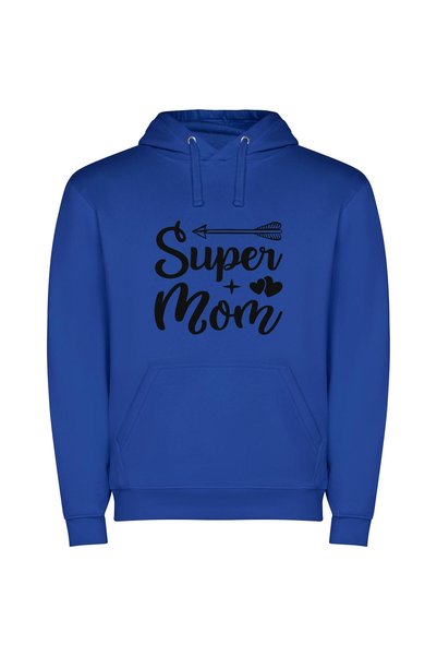 iLovePrints Superior Supermom Sign Φούτερ με κουκούλα σε χρώμα Μπλε