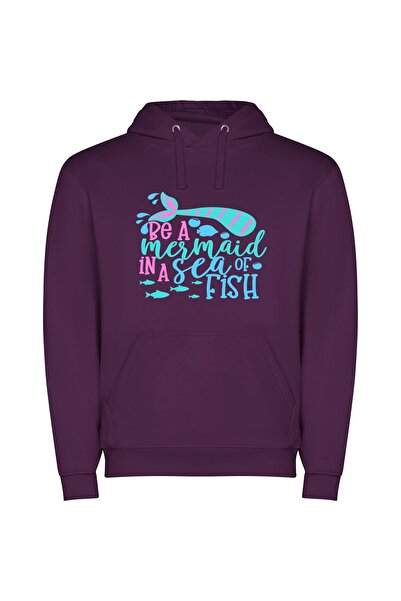 iLovePrints Enchanting Mermaid Odyssey Φούτερ με κουκούλα σε χρώμα Μωβ