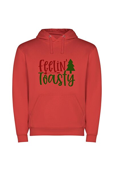 iLovePrints Toasty Deliciousness Φούτερ με κουκούλα σε χρώμα Κόκκινο