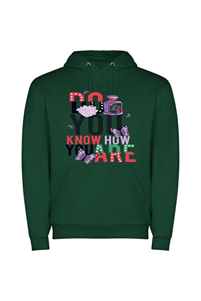 iLovePrints Know Yourself Fashionably Φούτερ με κουκούλα σε χρώμα Πράσινο