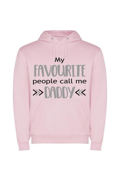 iLovePrints Daddy's Classy Favorite People Φούτερ με κουκούλα σε χρώμα Ροζ