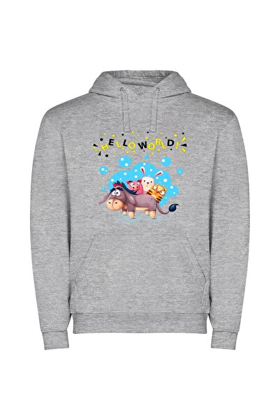 iLovePrints Animal Joyride Φούτερ με κουκούλα σε χρώμα Γκρι