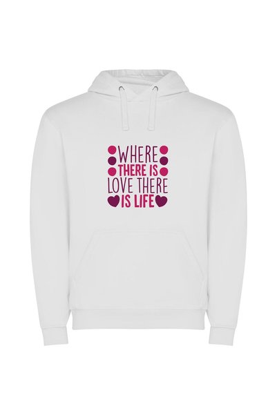 iLovePrints Love's Vitalizing Embrace Φούτερ με κουκούλα σε χρώμα Λευκό