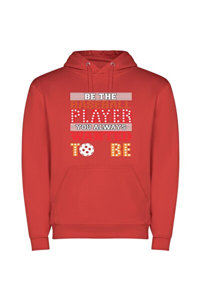 iLovePrints Dream Ballplayer Art Collection Φούτερ με κουκούλα σε χρώμα Κόκκινο