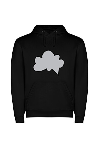 iLovePrints Monochrome Mystique Φούτερ με κουκούλα σε χρώμα Μαύρο