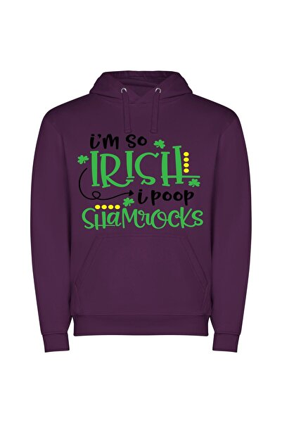 iLovePrints Lucky Leprechaun's Green Surprise Φούτερ με κουκούλα σε χρώμα Μωβ