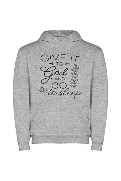 iLovePrints Divine Restful Night Φούτερ με κουκούλα σε χρώμα Γκρι