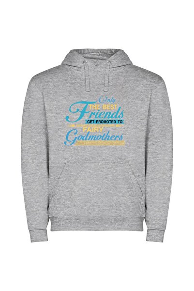 iLovePrints Divine Friendships Ascend: A Quote Φούτερ με κουκούλα σε χρώμα Γκρι