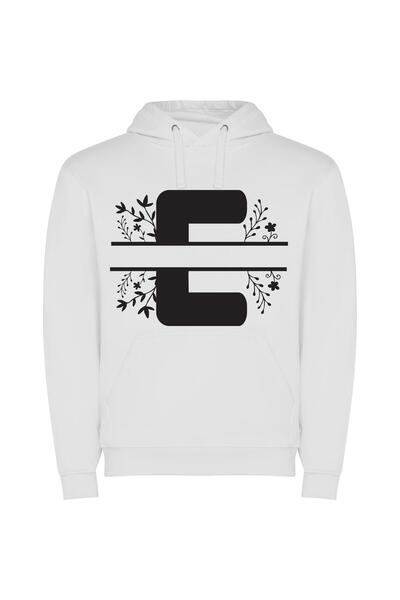 iLovePrints Fleurs F Logo Design Φούτερ με κουκούλα σε χρώμα Λευκό