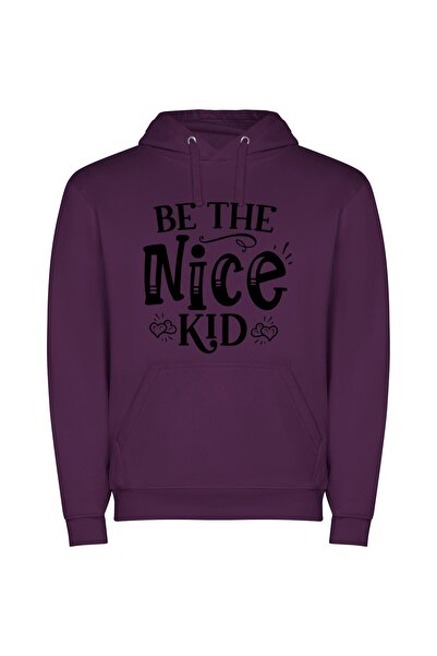 iLovePrints Kind Child, High Contrast Φούτερ με κουκούλα σε χρώμα Μωβ