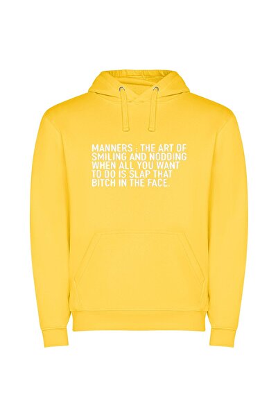 iLovePrints Whimsy in Monochrome Φούτερ με κουκούλα σε χρώμα Κίτρινο