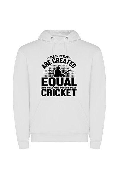 iLovePrints Elite Cricket Collection Φούτερ με κουκούλα σε χρώμα Λευκό