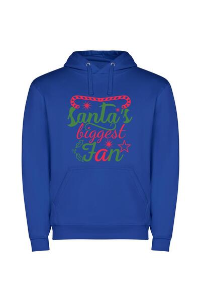 iLovePrints SClaus' Ultimate Admirer Φούτερ με κουκούλα σε χρώμα Μπλε