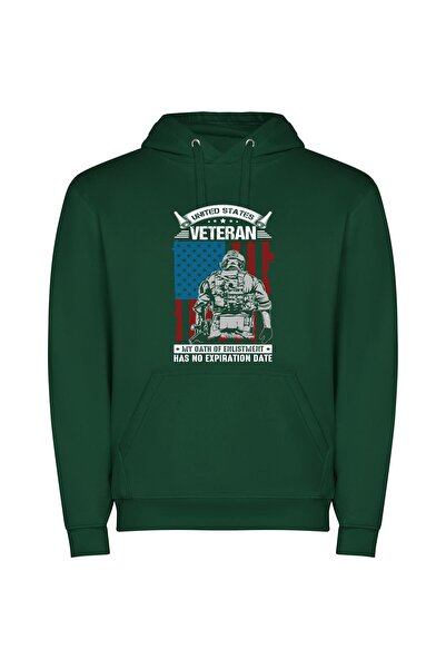 iLovePrints Gallant American Defenders Φούτερ με κουκούλα σε χρώμα Πράσινο