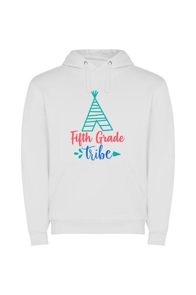 iLovePrints Vibrant Fifth Grade Tribe Φούτερ με κουκούλα σε χρώμα Λευκό
