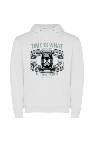 iLovePrints Time's Last Hourglass Glory Φούτερ με κουκούλα σε χρώμα Λευκό