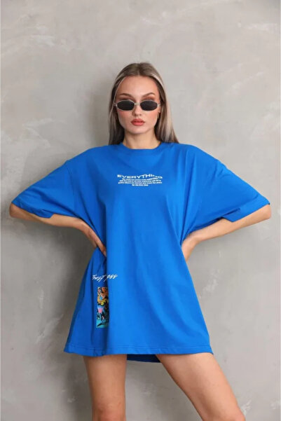 UFC 1985 TOP BRAND Unisex crew neck printed oversize t-shirt - blue
