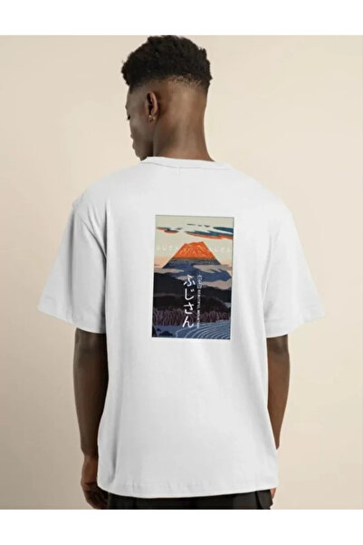 Wear Up Unisex bicycle collar printed oversize t-shirt - white