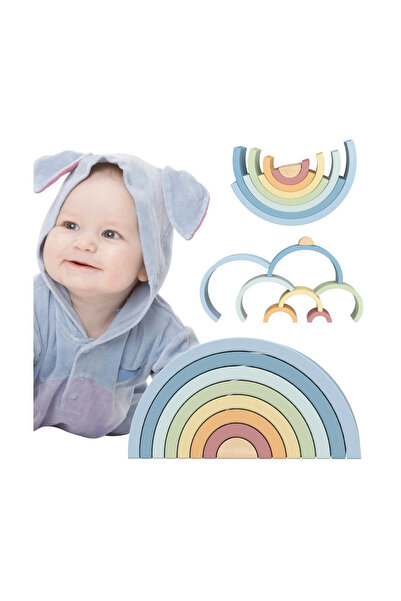 Tooky Toy Curcubeu din lemn pastel