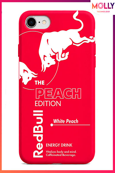 Molly iPhone SE 2020 İçin Neon Pembe Redbull The Peach Edition Desenli İçi Ka...