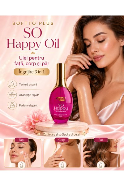 Softto Plus Ulei So Happy – Ulei pentru față, corp și păr, 120 ml