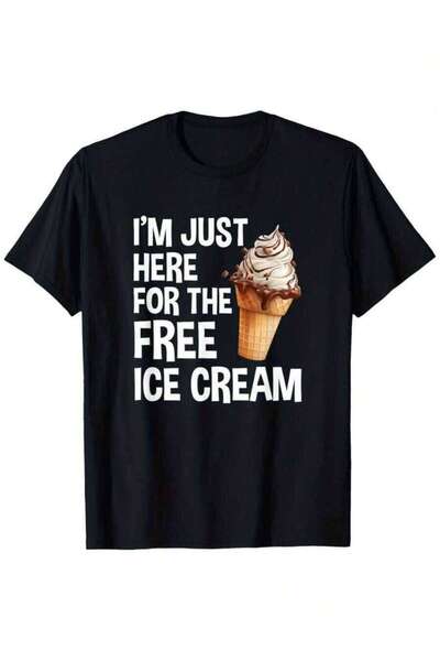 2BIR I'm Just Here For The Free Ice Cream Funny Cruise 2025 Summer Casual T-S...