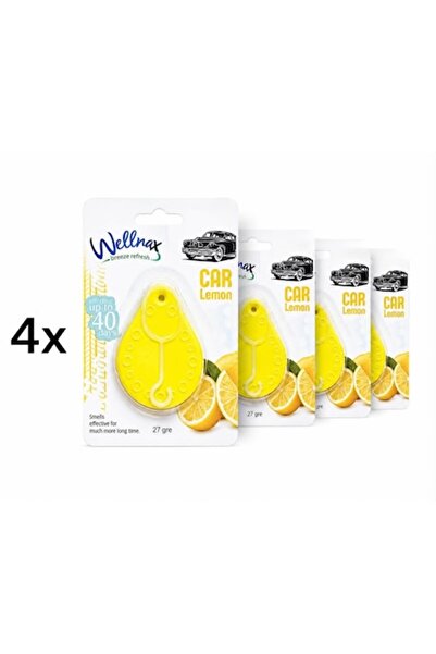 Wellnax Odorizant auto Breeze Fresh Lemon, 27 g, Set de 4 bucăți