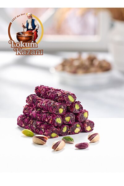 Gül Yaprak Kaplamalı Antep Fıstıklı Parmak (Fitil) Lokum 1 Kg