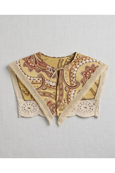 Elit Scarf Elite Woven Collar with Lace Detail on the Edges