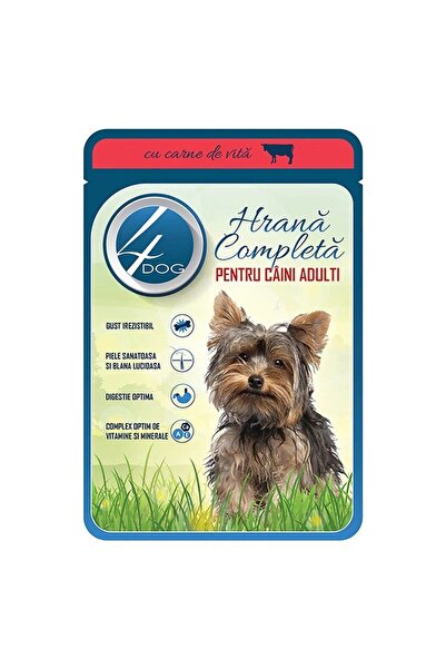 4dog Pouch, Dog Food in Sauce, 100 g Beef