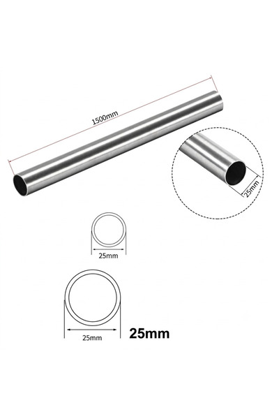 Generic Brand 4 Chrome Pipes, 1.5 Meters Long, 1 Inch