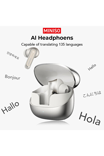 choice2 سماعات أذن بلوتوث MINISO MS106 بيضاء مع ميزة الترجمة بالذكاء الاصطناع...