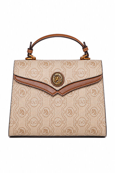Levidor Monogram Printed Logo Detailed Long Strap Medium Size Women's Handbag...