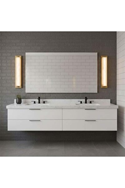 ٍSiera Light مصباح جداري من رخام الألباستر الطبيعي مع إطار من النحاس الصلب W ...