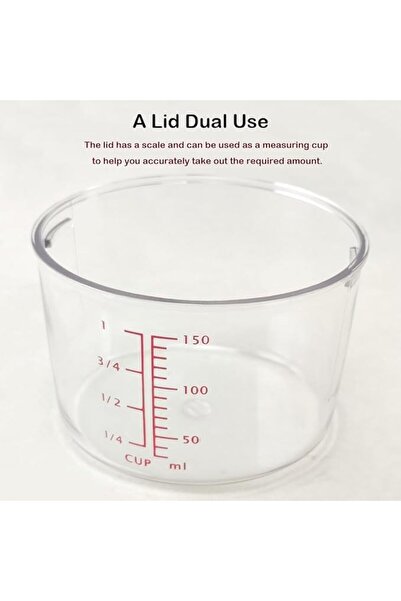 HI-FINE Dry Food Storage Containers with Measuring Cup, Airtight Plastic Kitc...