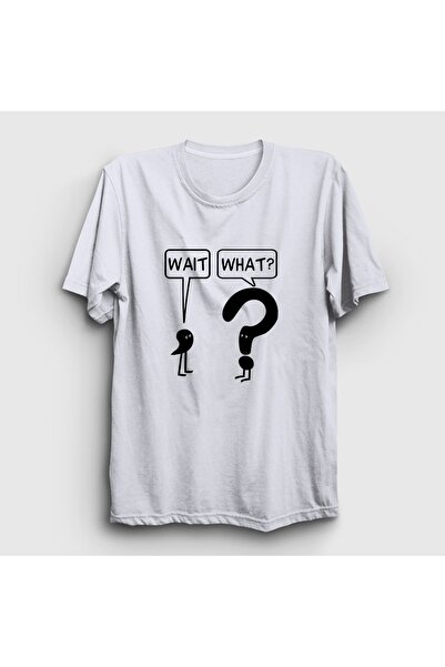 Presmono تي شيرت أبيض للجنسين Wait What 619384tt