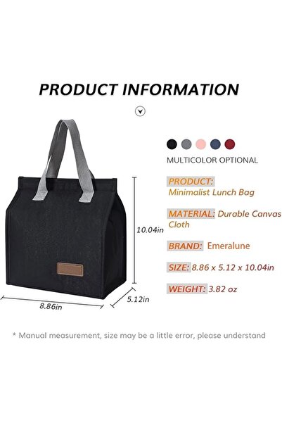 Emeralune Lunch Bag, Reusable Insulated Lunch Bag for Women Men Lunch Box Con...
