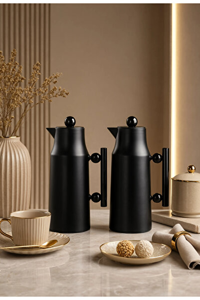 ZALA طقم ترمس فاخر مزدوج سعة 1 لتر + 1 لتر |   قارورة فاخرة مفرغة الهواء ببطا...