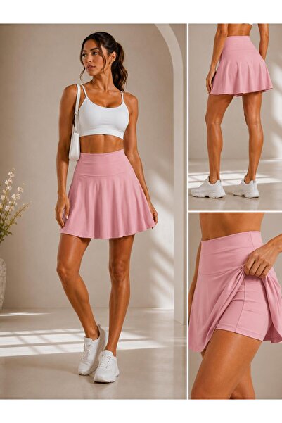 VERA LİFE High Waist Diver Fabric Sport Sea Shorts Skirt