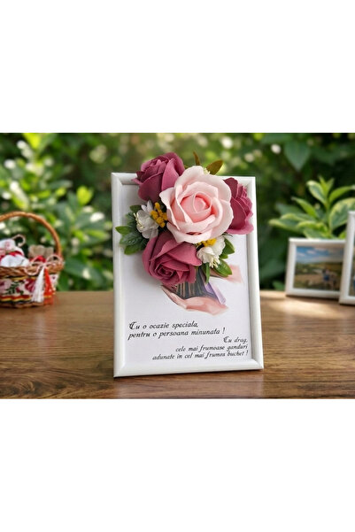 OEM Tablou Decorativ Handmade cu Trandafiri de Săpun și Flori Artificiale, 15...