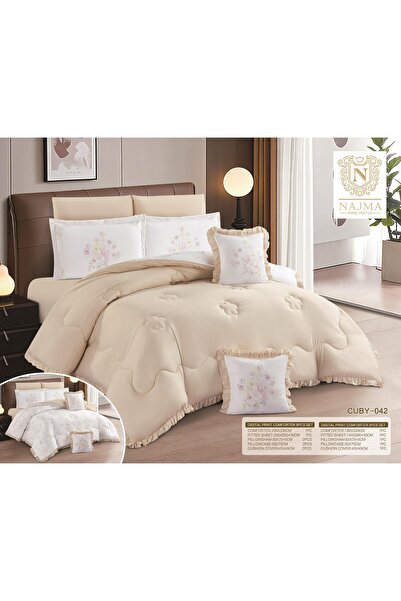 NAJMA Nofrin Microfiber Summer Quilt Reversible Plain and Textured - 8 Pieces...