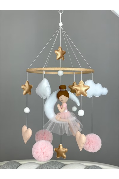 EFSBABY (MÜZİKLİ)Kız Bebek Beşik Dönencesi Oyuncağı Bebek Beşik Oyuncağı
