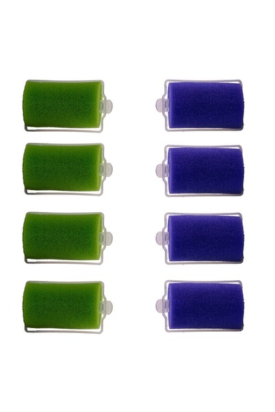 OEM Bigudiuri din spumă, 8 bucăți - Verde și Albastru (3cm)