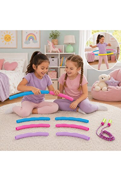 OEM Hula Hoop de 65cm + Coardă de sărit de 220cm - Set de joacă activă - Incl...